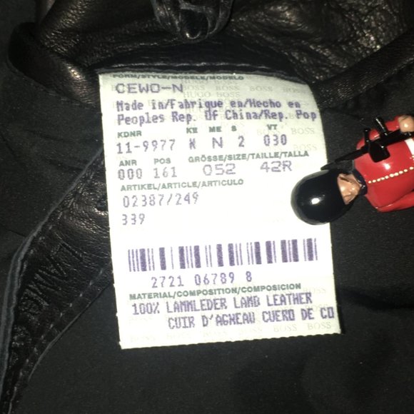 NEW Hugo Boss $895 Napa Lambskin Black Leather Jacket Men's Size 42R - Picture 5 of 7